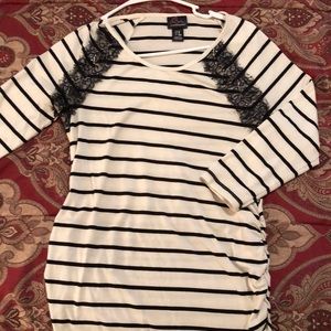 Black and White Maternity Blouse